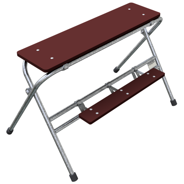 Builder's steps | galvanized, 2 steps | Width: 1.00 mHeight: 0.70 m